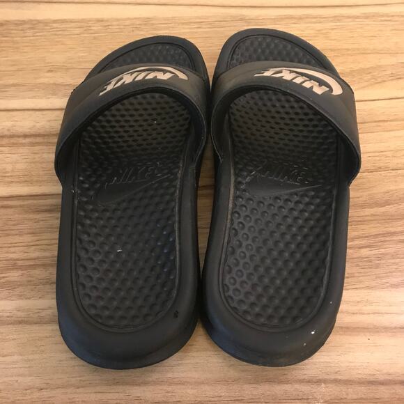 Nike Benassi JDI Black Rose Gold Slides Sandals Slip On 343881-007 Women's 5 - Picture 3 of 6
